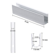 TheLAShop Aluminum Channel for LED Lights - 6x10mm Inner Groove, 2in 20ct. Image