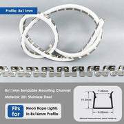 TheLAShop 328ft Dual-Axis Bendable SS Mounting Channel for 8x11mm RGBW Neon Image