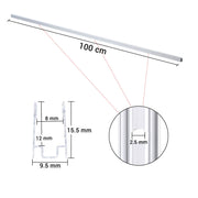 TheLAShop Aluminum Channel for LED Lights - 8x12mm Inner Groove, 39in 5ct. Image