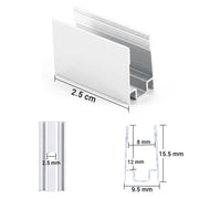 TheLAShop Aluminum Channel for LED Lights - 8x12mm Inner Groove, 1in 20ct. Image