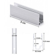 TheLAShop Aluminum Channel for LED Lights - 8x12mm Inner Groove, 2in 20ct. Image