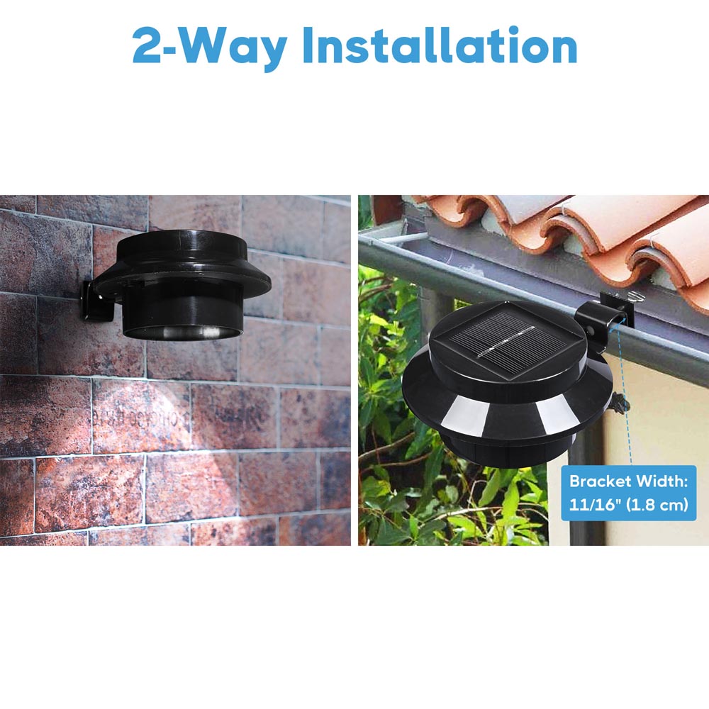 6-Pack Solar Gutter Lights Outdoor - 40 LEDs Each, Waterproof Fence & Security Lamps