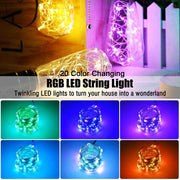 TheLAShop 33ft Color Changing Fairy Light Bluetooth App Music Remote Image