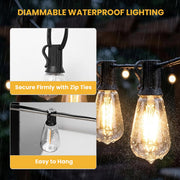 TheLAShop 200ft Outdoor String Light ST38 LED Filament Bulbs 120V 2700K Image