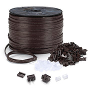 TheLAShop 500ft Electrical Zip-Cord Wire 18-AWG SPT-1 with Plugs & End Caps, Brown Image