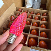TheLAShop Faceted C9 LED Christmas Light Bulbs 25ct/pk, Pink Image