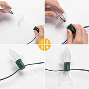 TheLAShop Christmas Light Clips, Stakes, End Caps for C7 C9 100ct/pk Image