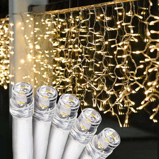 TheLAShop LED Icicle Lights Outdoor 120V - 9000 5MM LEDs, 29.5ft, 10Strands