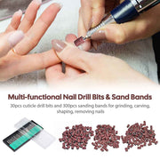 TheLAShop Manicure Pedicure Nail Drill 300 Sanding Bands & 30 Drill Bits