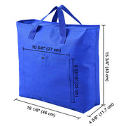 TheLAShop Reusable Grocery Bag with Zipper & Handles Blue Polyester Tote Image