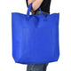 TheLAShop Reusable Grocery Bag with Zipper & Handles Blue Polyester Tote Image