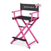 TheLAShop 28" Artist Makeup Chair Tall Directors Chair w or w/o Headrest, Pink w/o Headrest Image