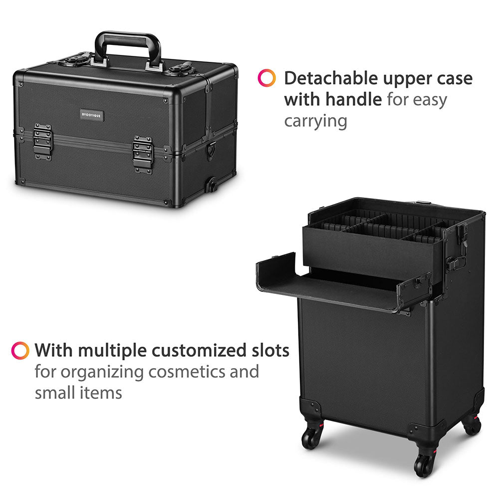 TheLAShop 2in1 Nylon Pro Rolling Makeup Case with Drawers(8)