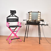 TheLAShop 28" Artist Makeup Chair Tall Directors Chair Adjust Headrest Image