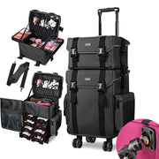 TheLAShop 2in1 Nylon Pro Rolling Makeup Case with Drawers(8) Image