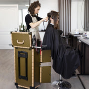 TheLAShop XL Bronze Rolling Hair Stylist Salon Makeup Cosmetic Case