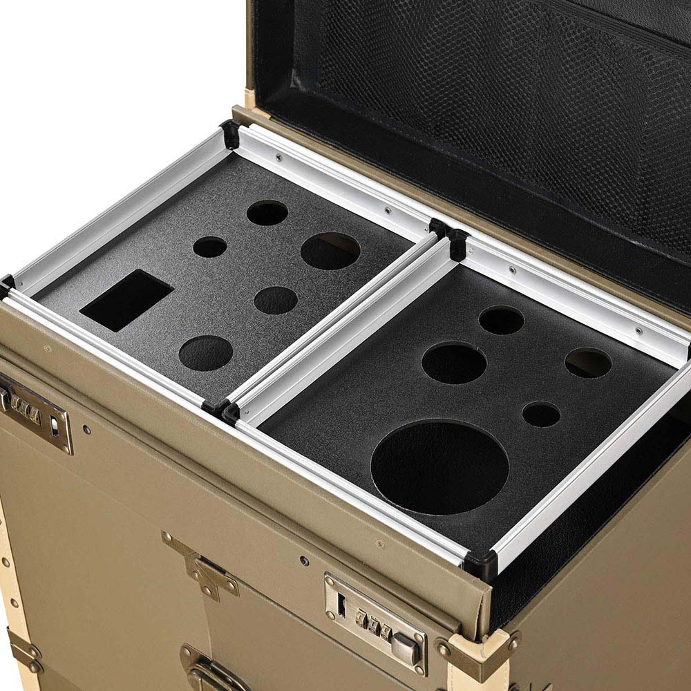 TheLAShop XL Bronze Rolling Hair Stylist Salon Makeup Cosmetic Case