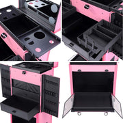 TheLAShop Pro Artist Rolling Makeup Case w/ Tact Switch Lights & Mirror