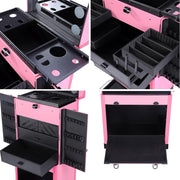 TheLAShop Pro Artist Rolling Makeup Case w/ Tact Switch Lights & Mirror Image