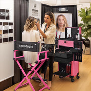 TheLAShop Pro Artist Rolling Makeup Case w/ Tact Switch Lights & Mirror Image