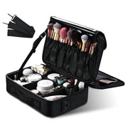 TheLAShop 14in 1200D Oxford Makeup Bag Train Case Organizer, Black Image