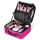 TheLAShop 10in Makeup Case with Compartments Brush Holder, Pink Image