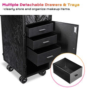 TheLAShop Rolling Makeup Station Hair Nail Workstation Drawers Image