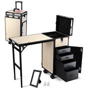 TheLAShop Rolling Makeup Station Hair Nail Workstation Drawers, Grace ForgetMeNot Image