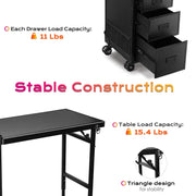 TheLAShop Makeup Station Detachable Nail Tech Table with Slide Drawers Image