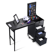 TheLAShop Makeup Station Detachable Nail Tech Table with Slide Drawers