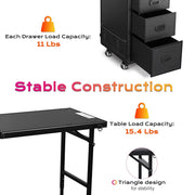 TheLAShop Makeup Station Detachable Nail Tech Table with Slide Drawers Image