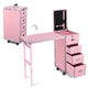 TheLAShop Rolling Makeup Station with Slide Drawers Detachable Pink Image