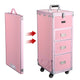 TheLAShop Rolling Makeup Station with Slide Drawers Detachable Pink Image