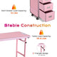 TheLAShop Rolling Makeup Station with Slide Drawers Detachable Pink Image