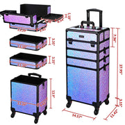 TheLAShop Rolling Makeup Case - Mermaid, Rococo, CoyoteButtes, ForgetMeNot Image