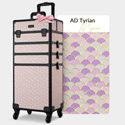 TheLAShop Arc Deco Rolling Cosmetology Makeup Artist Case with 4-Section, AD Tyrian Image