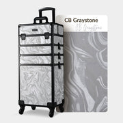 TheLAShop Pro 4in1 Rolling Makeup Case Cosmetic Trolley w/ Key Lock,CB Graystone Image