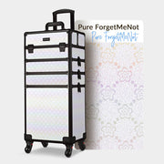 TheLAShop Pro 4in1 Rolling Makeup Case Cosmetic Trolley w/ Key Lock,Pure ForgetMeNot Image