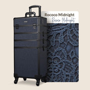 TheLAShop Pro 4in1 Rolling Makeup Case Cosmetic Trolley w/ Key Lock,Rococo Midnight Image