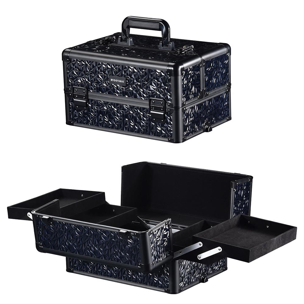 TheLAShop 4 in 1 Rolling Makeup Case on Wheels(4) Cosmetic Case Black