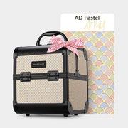 TheLAShop Arc Deco Vanity Makeup Travel Case with Mirror & Trays, AD Pastel Image