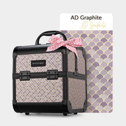 TheLAShop Makeup Train Case with Mirror - Mermaid, Rococo, CoyoteButtes, ForgetMeNot, Art Deco, AD Graphite Image