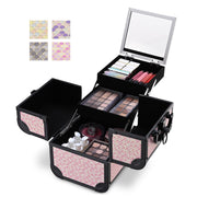 TheLAShop Arc Deco Vanity Makeup Travel Case with Mirror & Trays Image