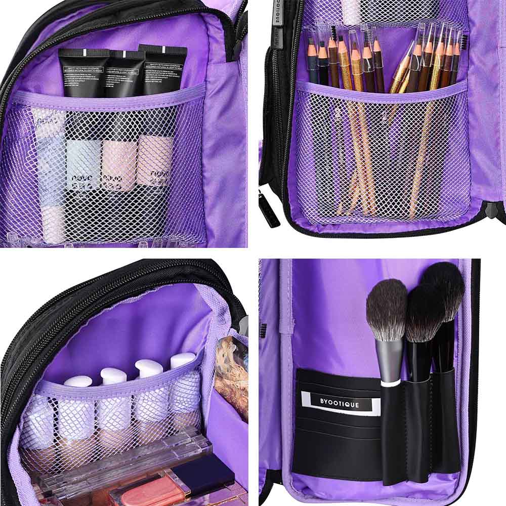 backpack travel bag case TheLAShop Rolling Hairstylist Travel Bag with Makeup Backpack