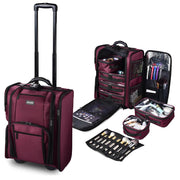 TheLAShop Rolling Makeup Case Nylon w/ 6 Compartments Bags 15x11x21"