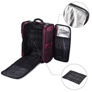 TheLAShop Rolling Makeup Case Nylon w/ 6 Compartments Bags 15x11x21 ...