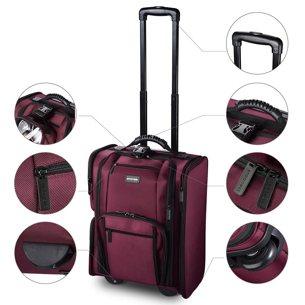 TheLAShop Rolling Makeup Case Nylon w/ 6 Compartments Bags 15x11x21 –