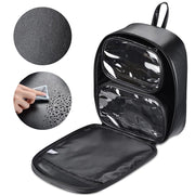 TheLAShop Black Leather Makeup Backpack Lightweight for Makeup Artist Image