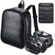 TheLAShop Black Leather Makeup Backpack Lightweight for Makeup Artist Image