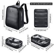 TheLAShop Black Leather Makeup Backpack Lightweight for Makeup Artist Image